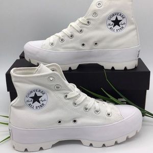 CONVERSE WOMENS CHUCK TAYLOR ALL STAR LUGGED HIGH TOP SNEAKER - WHITE size 8
